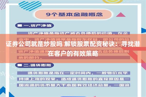 证券公司就是炒股吗 解锁股票配资秘诀：寻找潜在客户的有效策略